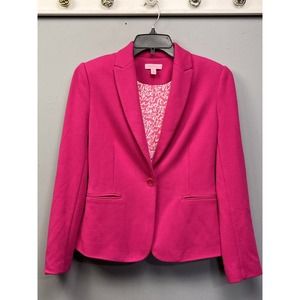 Lilly Pulitzer Leighton Blazer Jacket #38210 Womens XS Hot Pink Pockets Spring